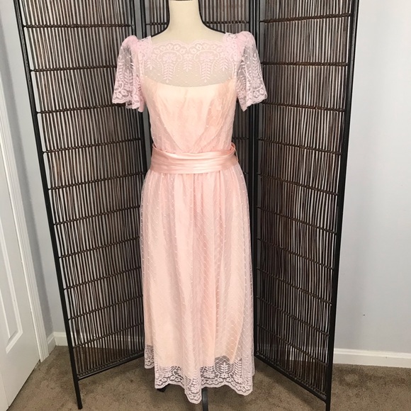 Jcpenney Vintage Blush Lace Tea Length 
